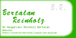 bertalan reinholz business card